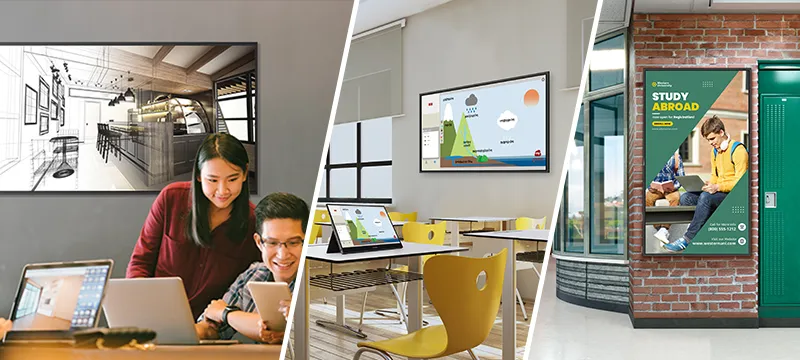 Large Commercial displays for educational institutions