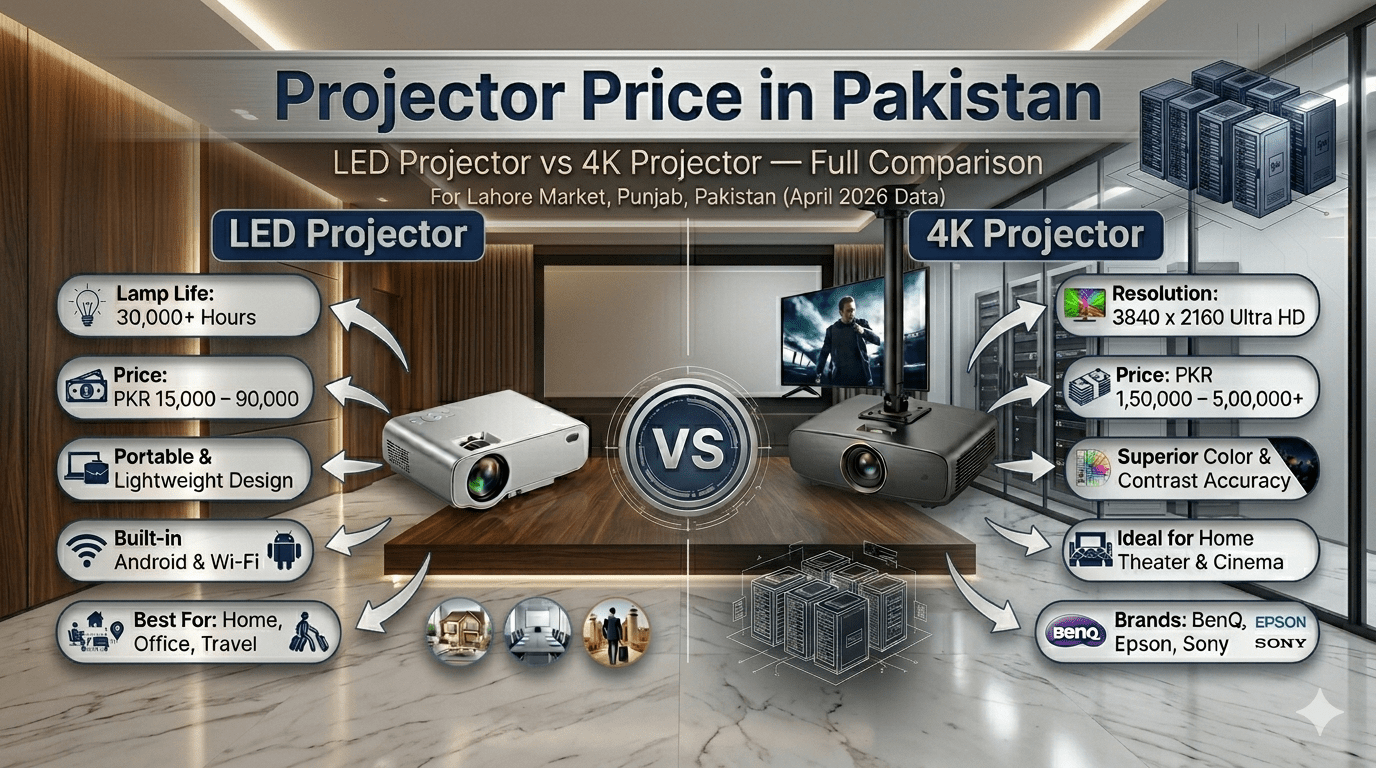 LED Projector vs 4K Projector price in Pakistan