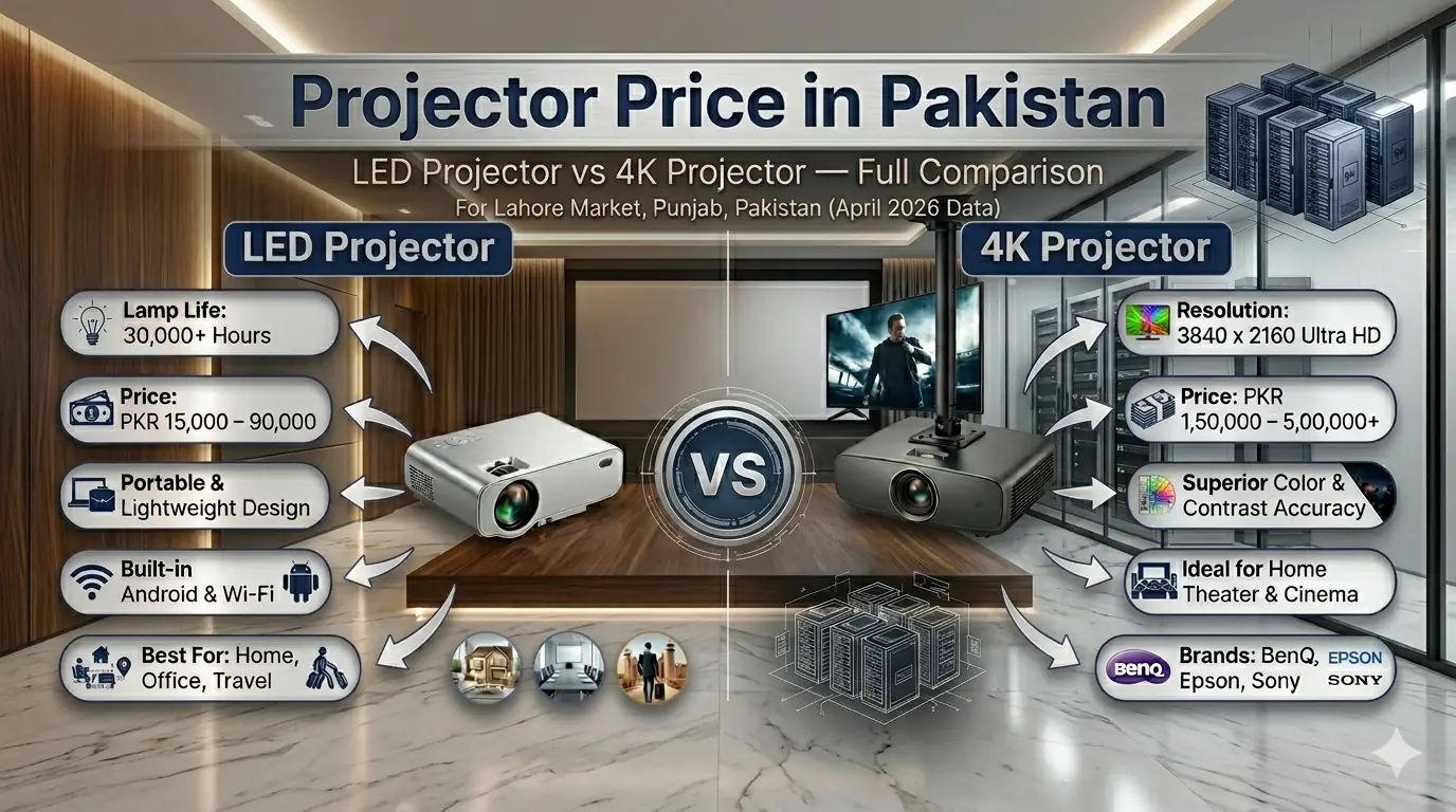 LED Projector vs 4K Projector price in Pakistan