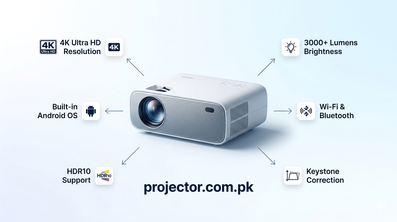 Average smart projector 4K price in Pakistan in 2026