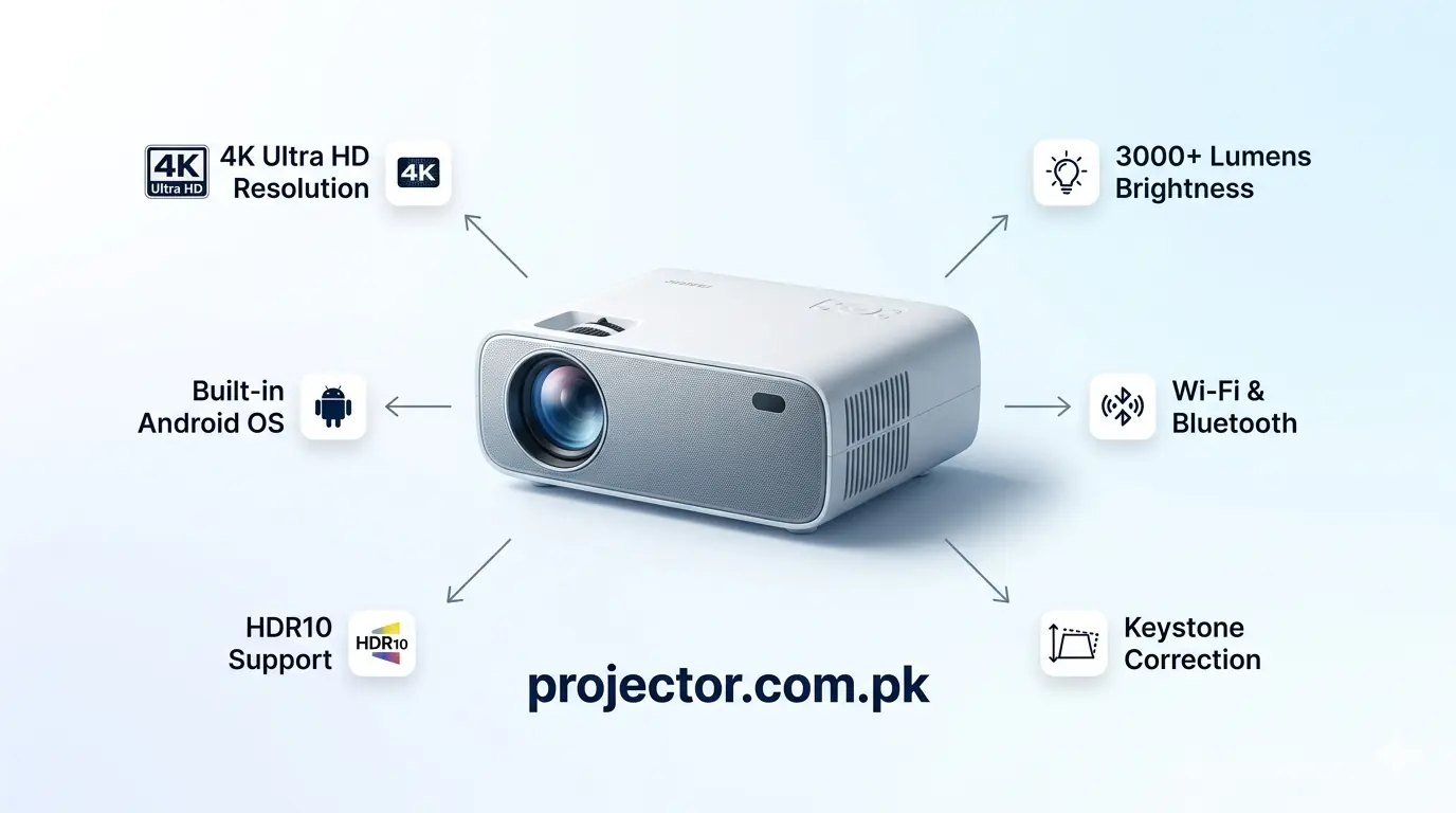 Average smart projector 4K price in Pakistan in 2026