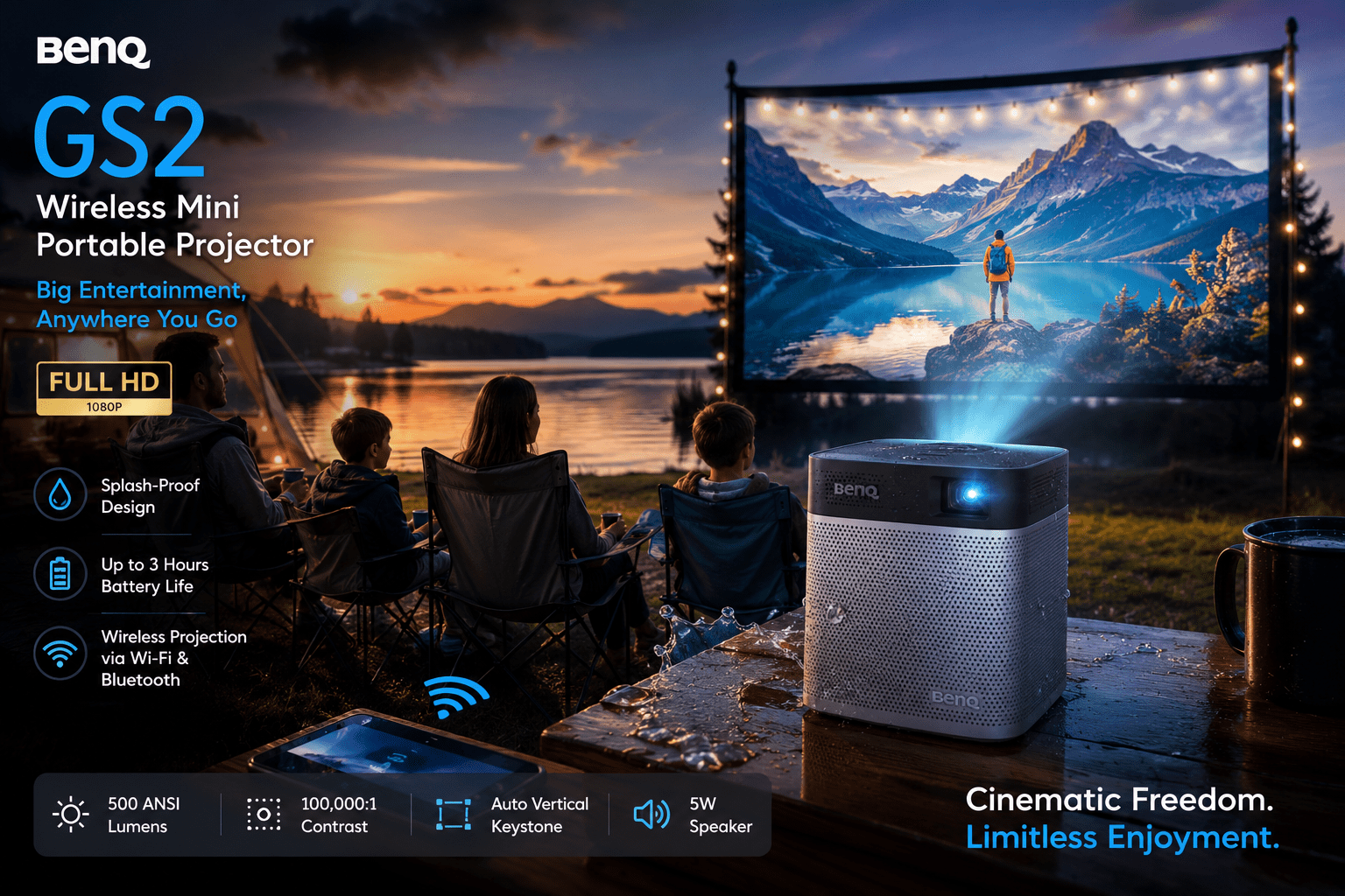 BenQ GS2 Wireless Mini Portable Projector