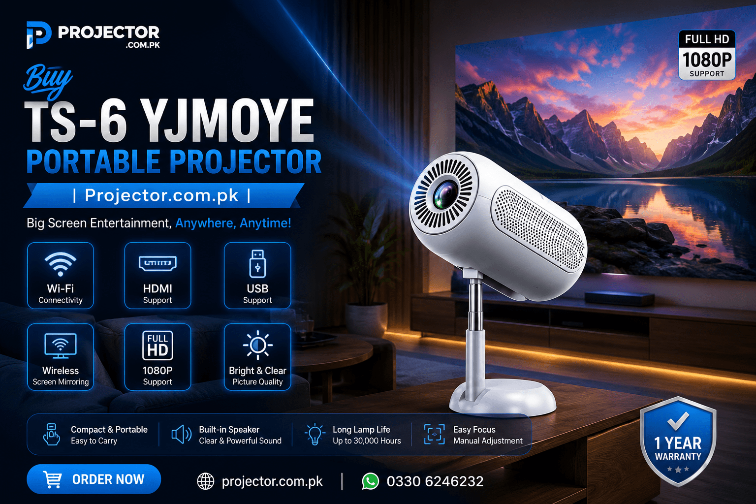TS-6 YJmoye Portable Projector