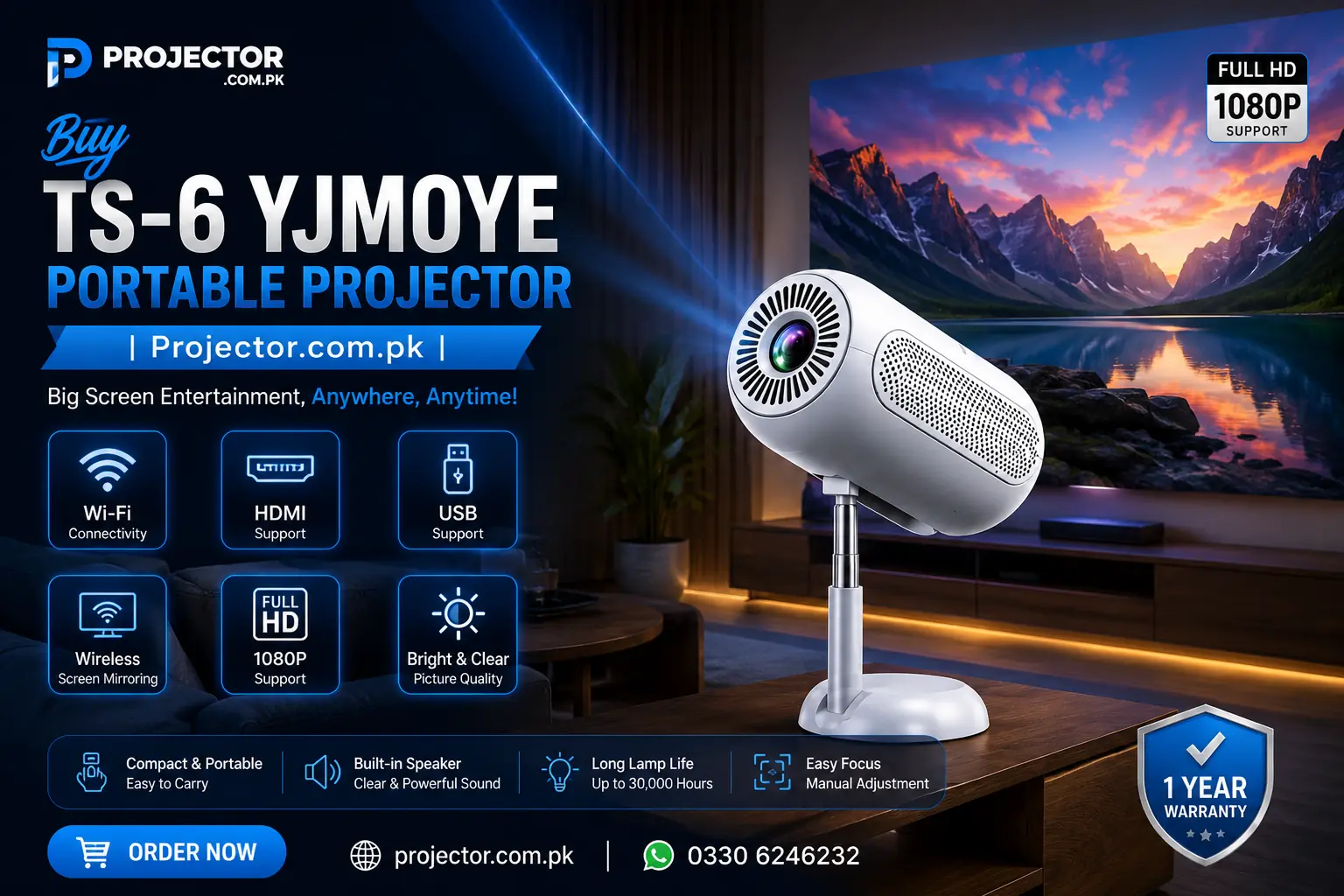 TS-6 YJmoye Portable Projector